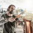 Молоток щадний HALDER SIMPLEX Aluminium ручка дерево Hickory, Ø50:40 збільшений бойок синій поліуретан, 3101.051. Фото-2