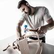 Молоток щадний HALDER SIMPLEX Aluminium ручка дерево Hickory, Ø50:40 збільшений бойок синій поліуретан/білий суперпластик, 3117.051. Фото-4