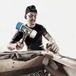 Молоток щадний HALDER SIMPLEX Aluminium ручка дерево Hickory, Ø50:40 збільшений бойок синій поліуретан/білий суперпластик, 3117.051. Фото-5